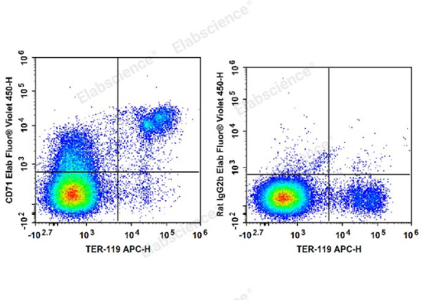 Elab Fluor® Violet 450 Anti-Mouse CD71 Antibody[R17 217.1.3/TIB-219] (E-AB-F1093UQ)