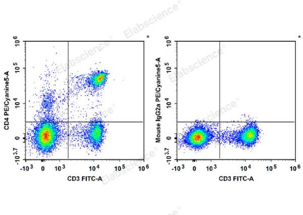 PE/Cyanine5 Anti-Rat CD4(domain 1) Antibody[OX-38] (E-AB-F1105G)
